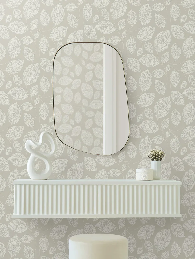 Candice Olson Contoured Leaves Wallpaper - Taupe — Image 6