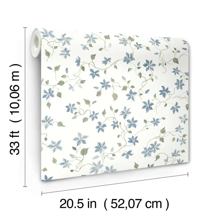 Betsy Floral Trail Wallpaper - Blue — Ảnh 2