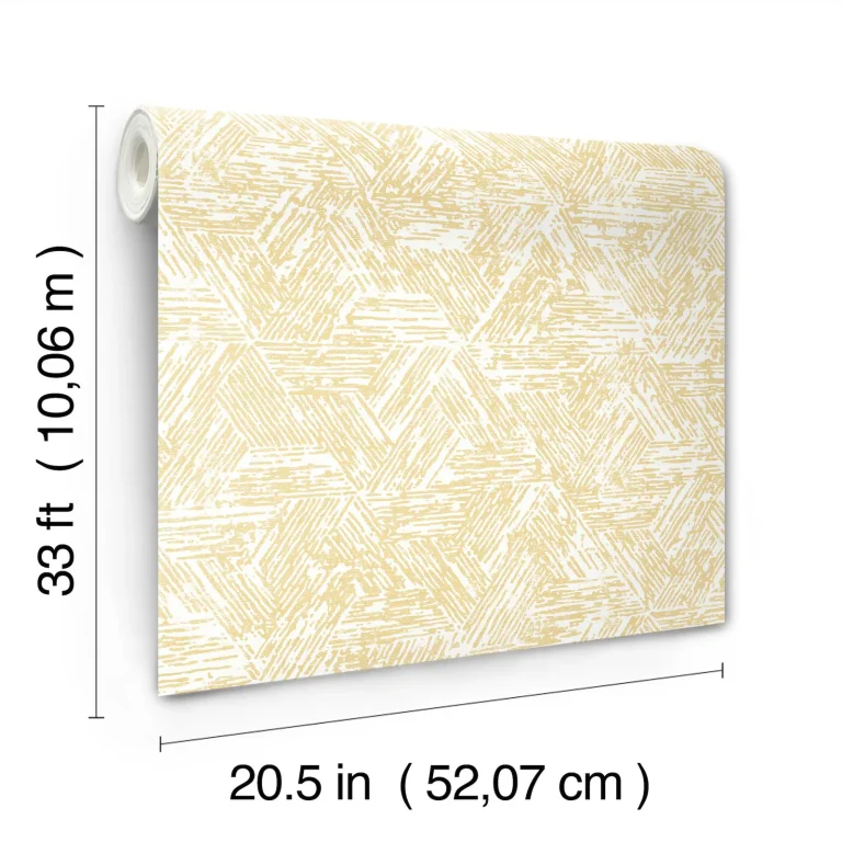 Retreat Quilted Geometric Wallpaper - Yellow — Ảnh 6