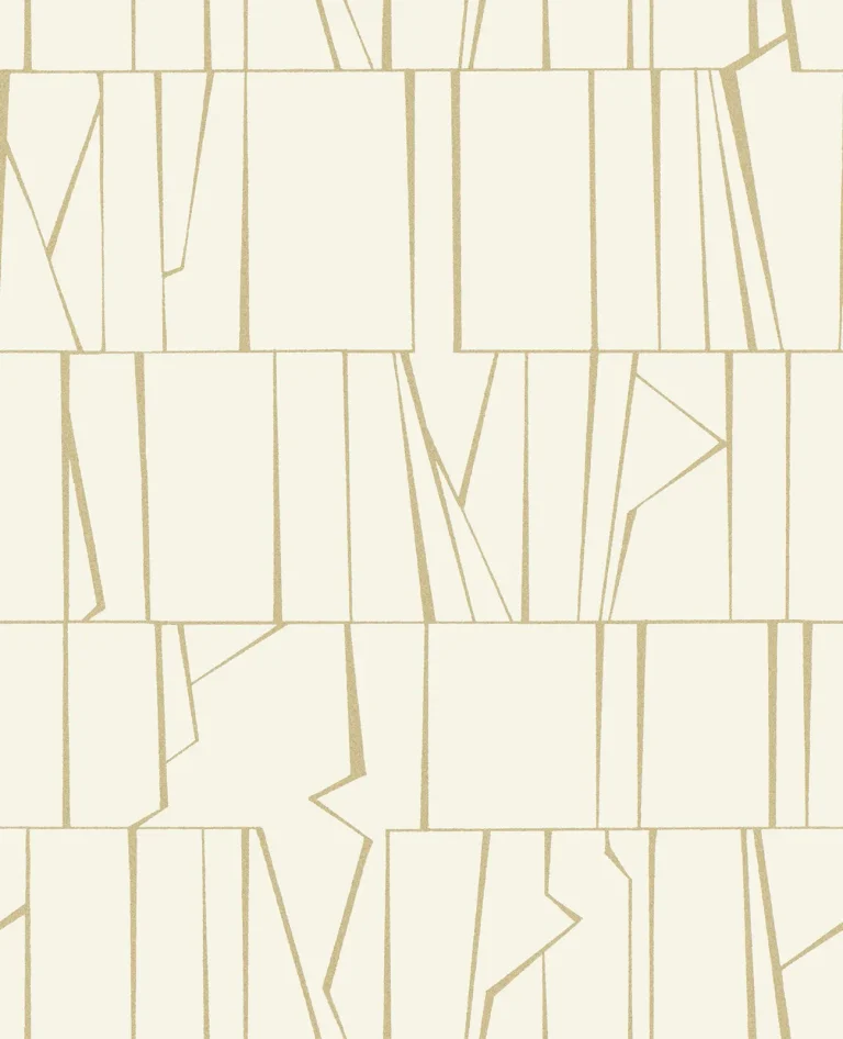 Huntington Geometric Stripe Wallpaper - Gold — Ảnh 3