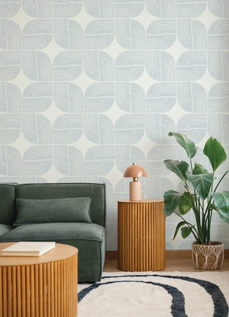 Savoye Spiral Arches Wallpaper - Dark Blue — Ảnh 2
