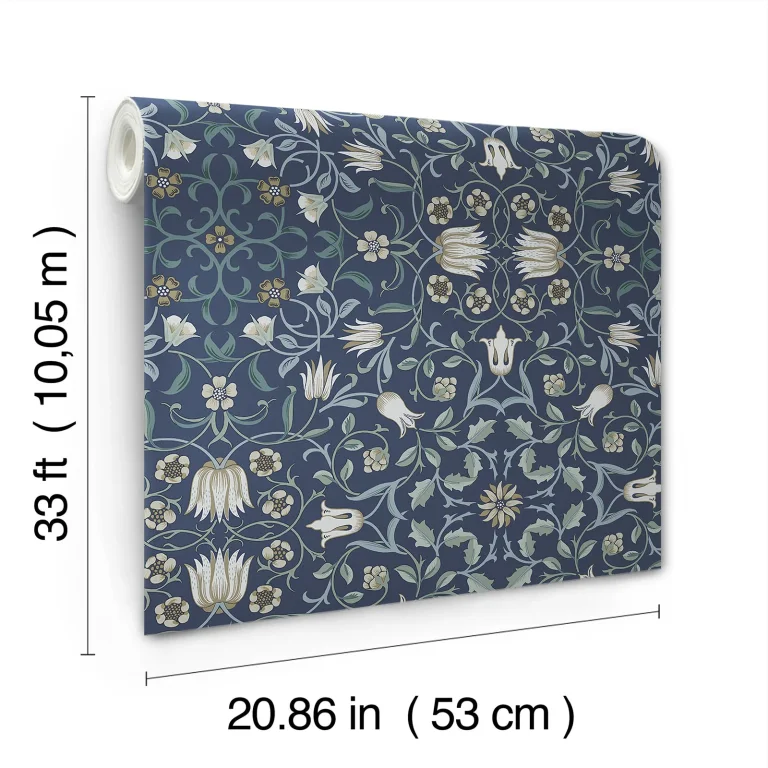 No 1 Holland Park Floral Wallpaper - Blue — Image 3