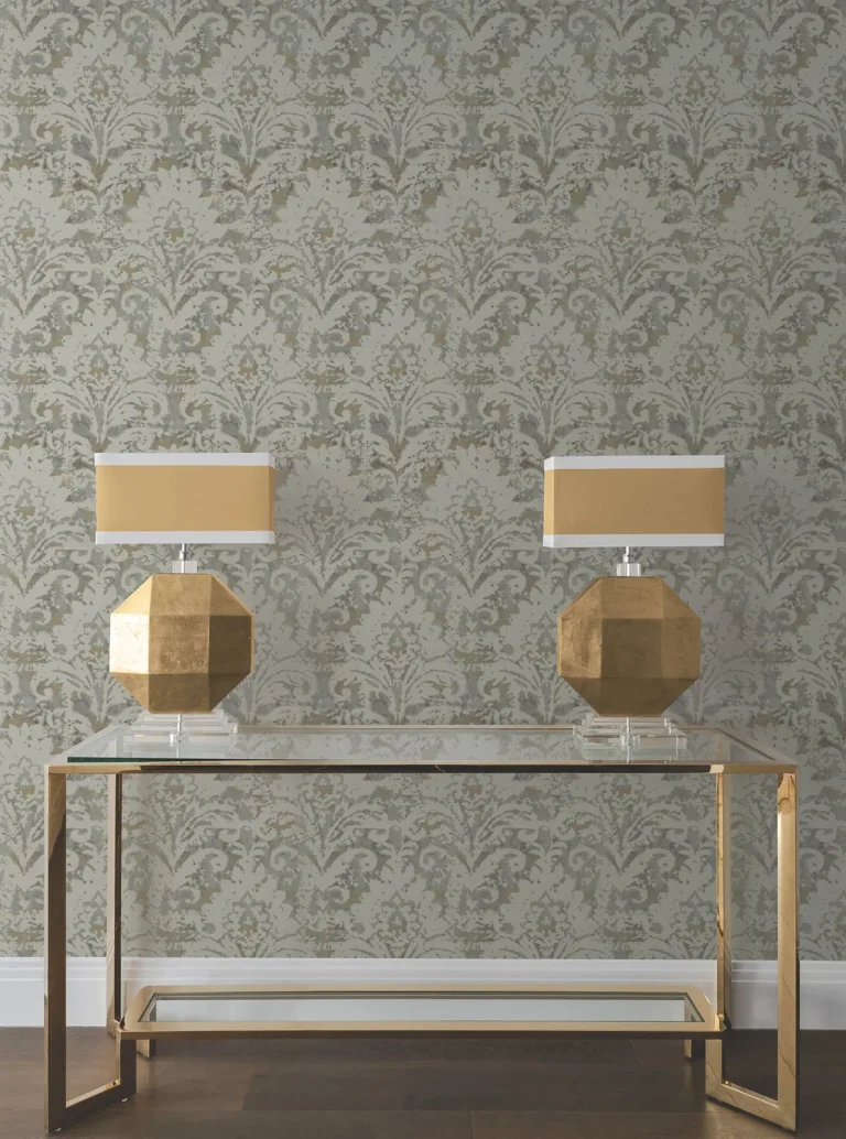 Candice Olson Velvet Crush Damask Wallpaper - Taupe & Gold — Ảnh 4