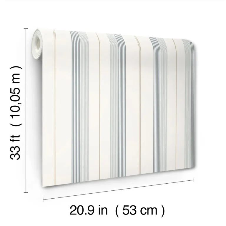 Herrgård Stripe Wallpaper - Light Blue — Image 2