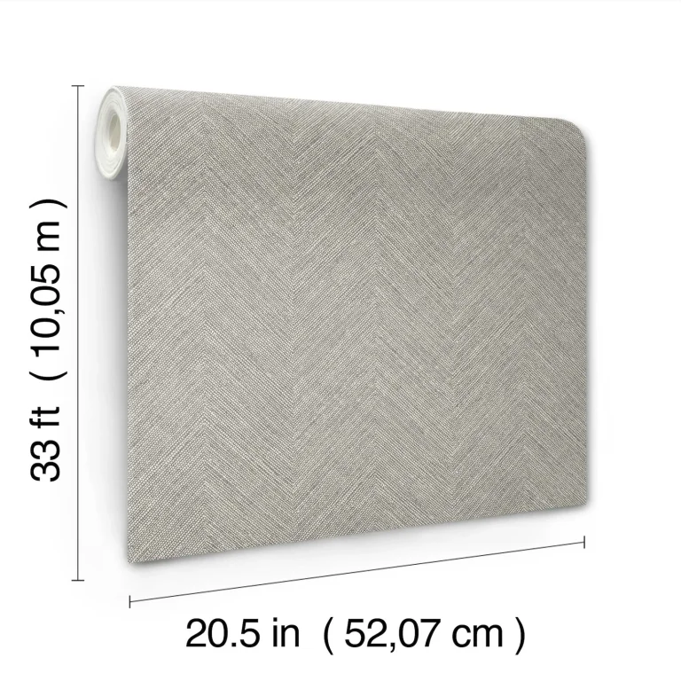 Chesapeake Caladesi Linen Chevron Wallpaper - Dark Grey — Ảnh 4