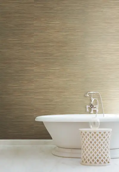 Raw Jute Wallpaper - Green/Beige