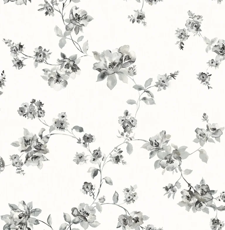 Chesapeake Festival Floral Trailing Wallpaper - Charcoal — Ảnh 5