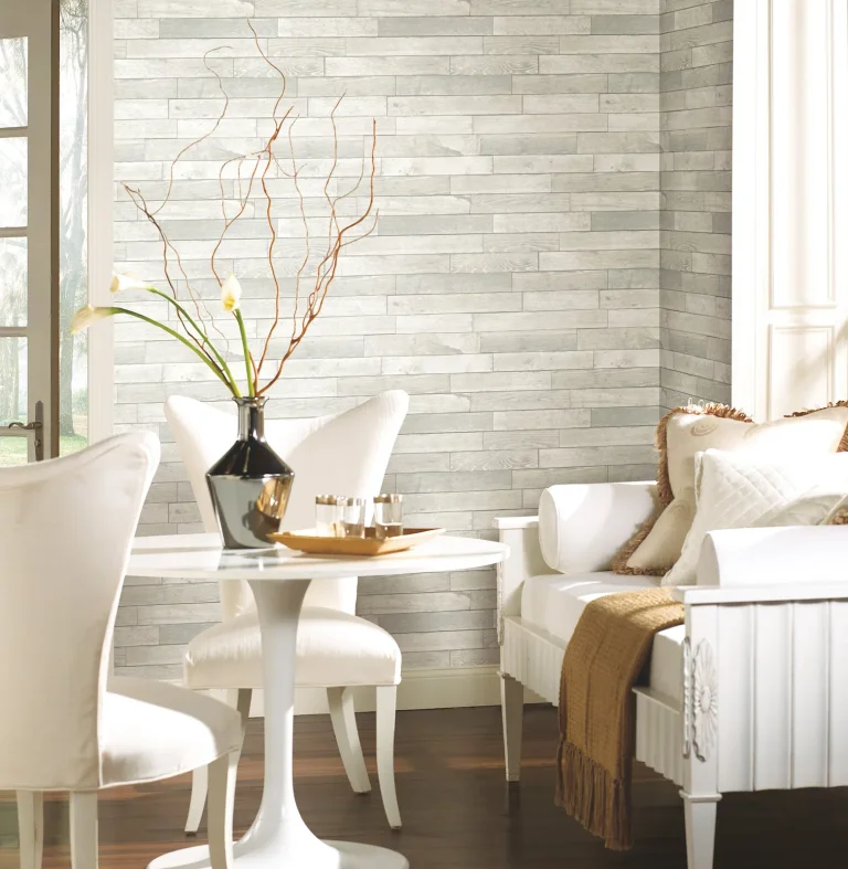 Warehouse Planks Peel and Stick Wallpaper - White — Ảnh 5