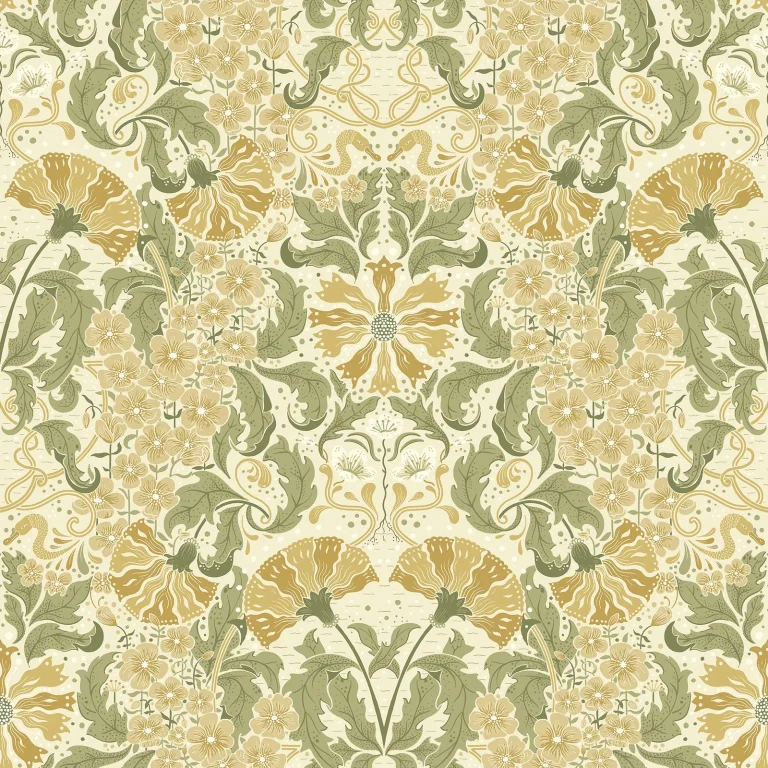 Ojvind Floral Ogee Wallpaper - Gold — Ảnh 3
