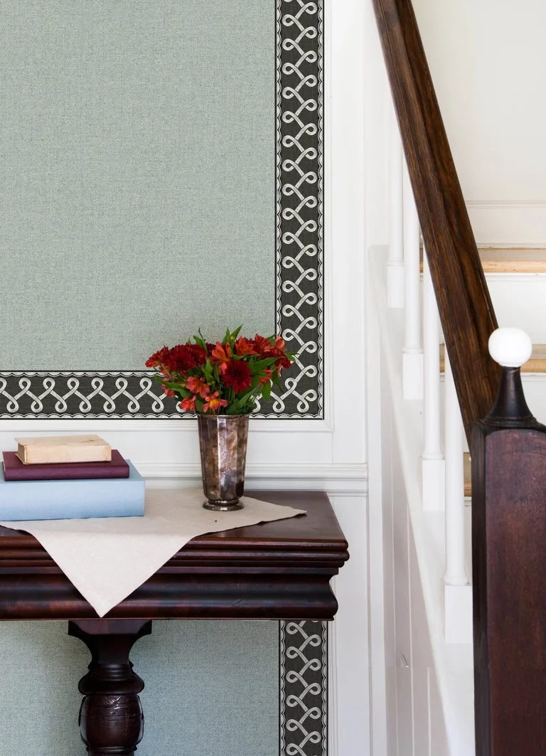 Chesapeake Scalloped Ribbon Border Trim Wallpaper Border - Black — Ảnh 4