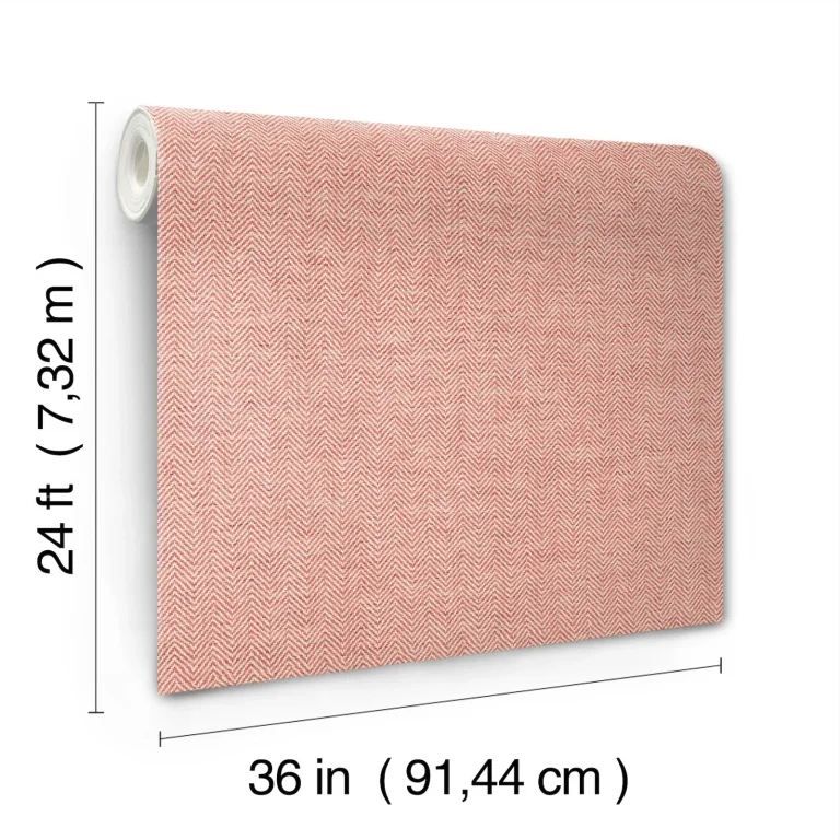 Ronald Redding Tailored Weave Wallpaper - Red — Image 3