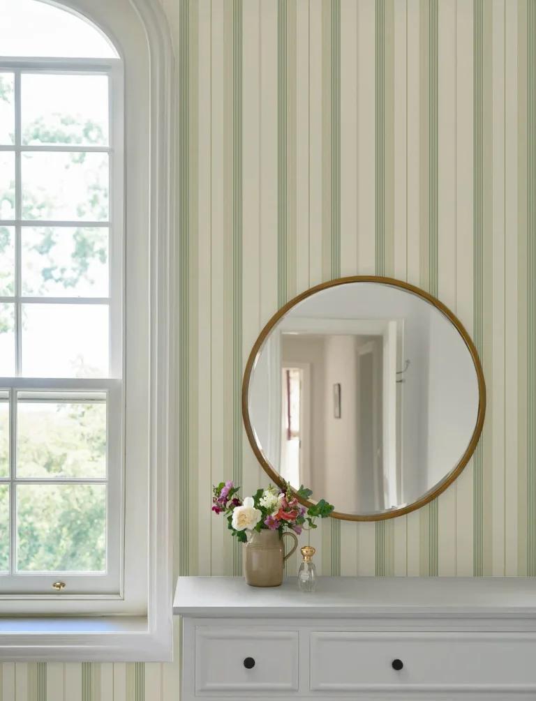 Herrgård Stripe Wallpaper - Green — Ảnh 2