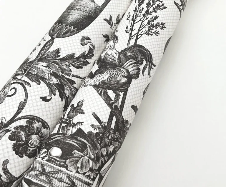Avian Fountain Toile Wallpaper - Black — Ảnh 7