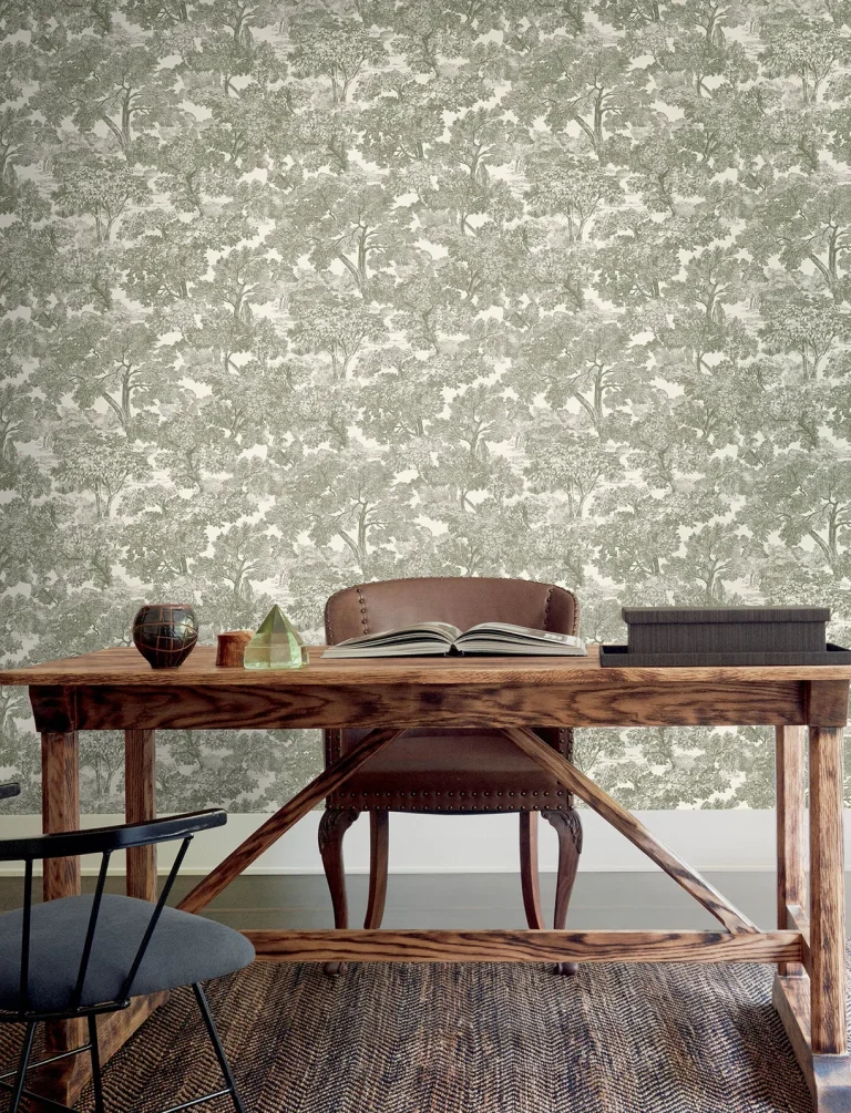 Chesapeake Spinney Toile Wallpaper - Green — Ảnh 5