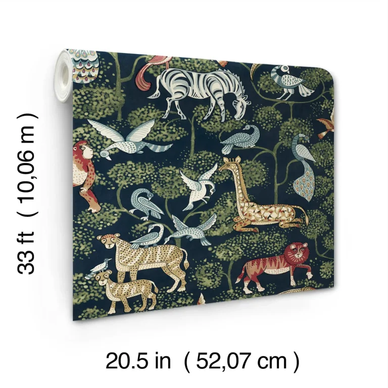 Rigby Jungle Animals Wallpaper - Navy — Ảnh 6