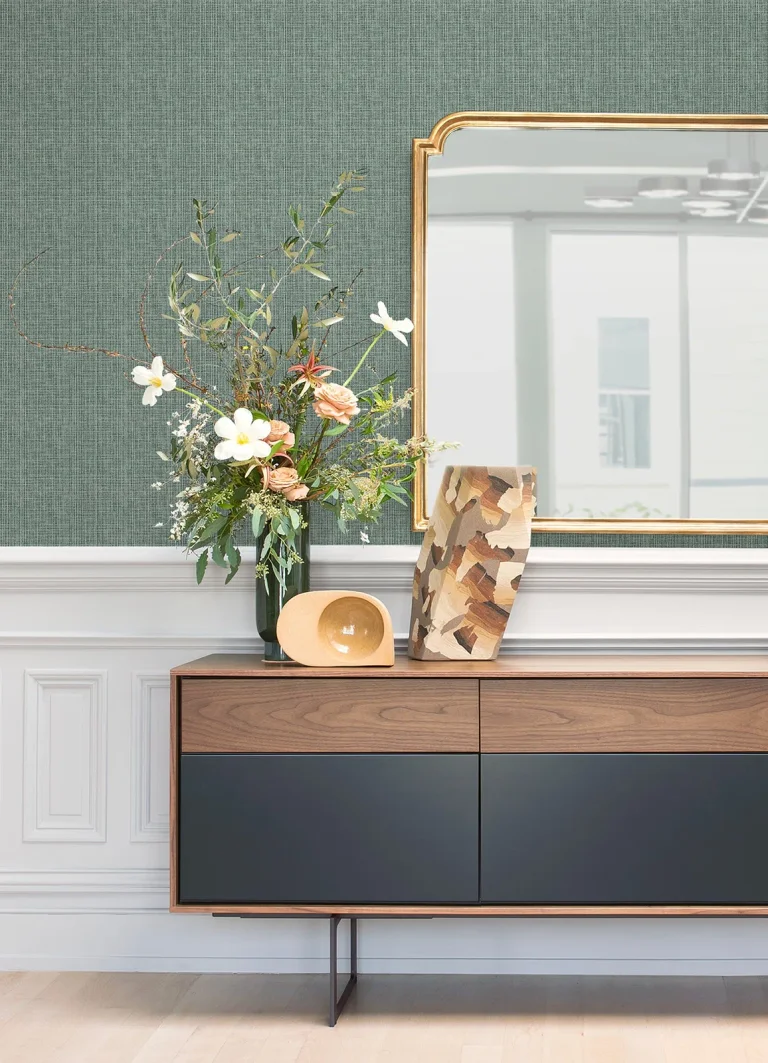 Kantera Fabric Texture Wallpaper - Green — Ảnh 2