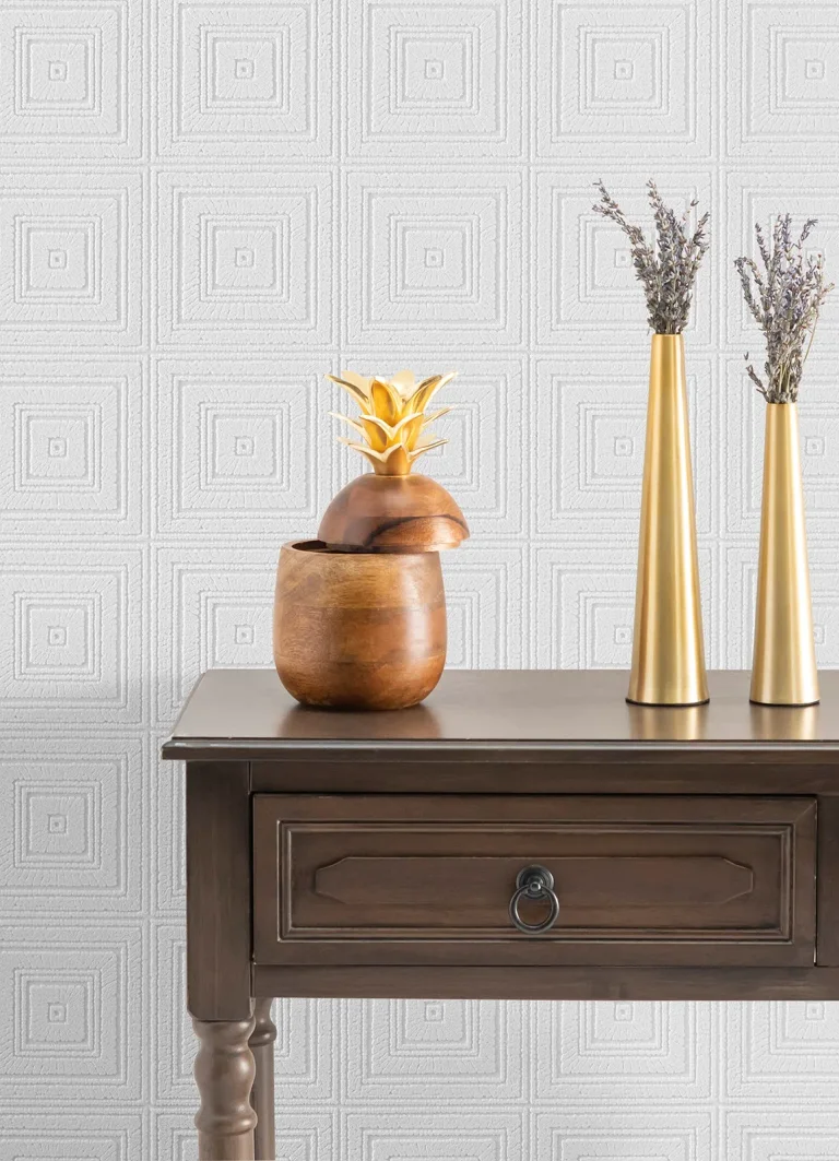 Wright Tin Paintable Wallpaper - White — Ảnh 2