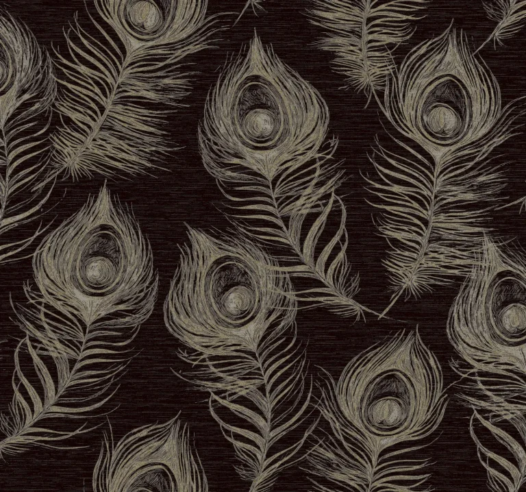 Candice Olson Regal Peacock Wallpaper - Black — Ảnh 5