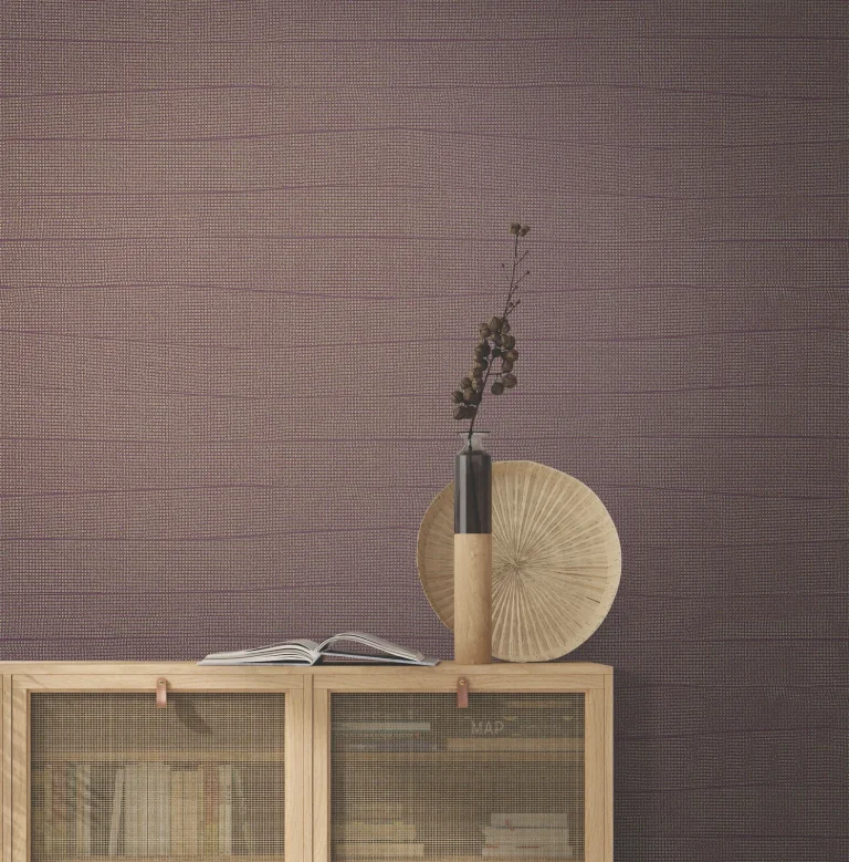 Natural Grid Wallpaper - Mulberry — Image 2