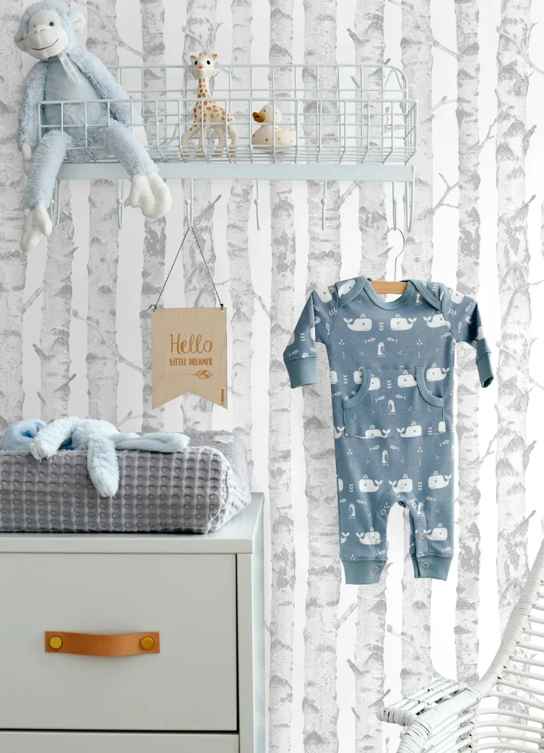 Chesapeake Birdie Birch Wallpaper - Grey — Ảnh 2