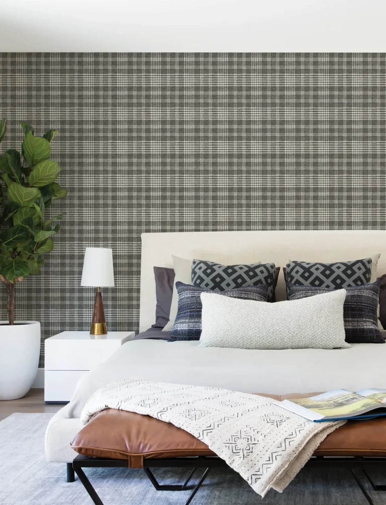 Chesapeake Perry Plaid Wallpaper - Black — Ảnh 2