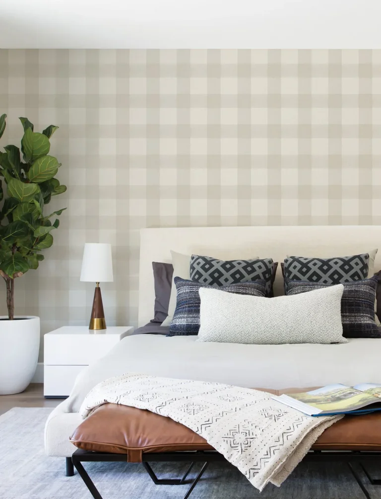 Chesapeake Thorpe Plaid Wallpaper - Dove — Ảnh 6