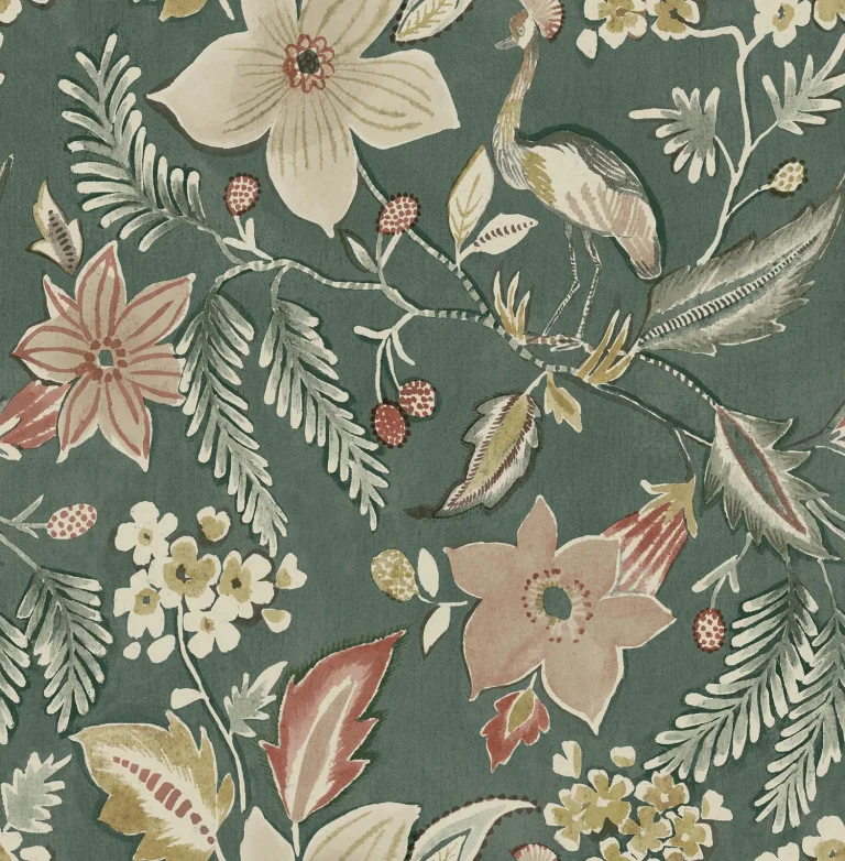 Crestwood Crowned Crane Wallpaper - Sea Green — Ảnh 2