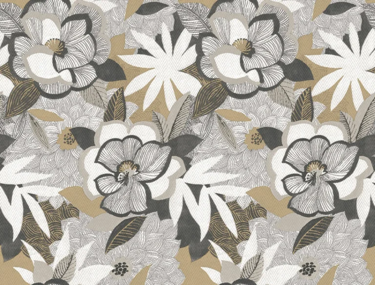Fantasium Floral Peel and Stick Wallpaper - Black — Ảnh 5