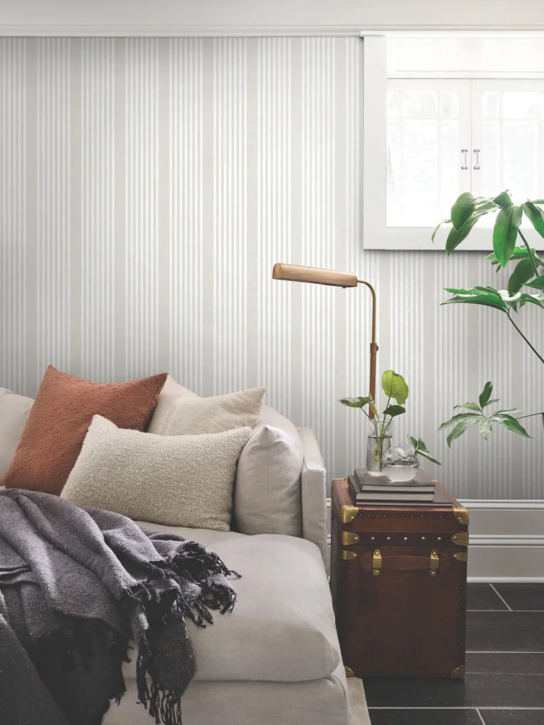 Magnolia Home French Linen Stripe Wallpaper - Soft Linen — Ảnh 2