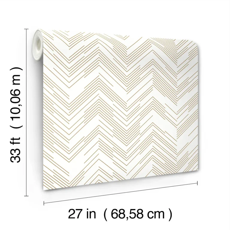 Polished Chevron Wallpaper - White/Gold — Ảnh 5