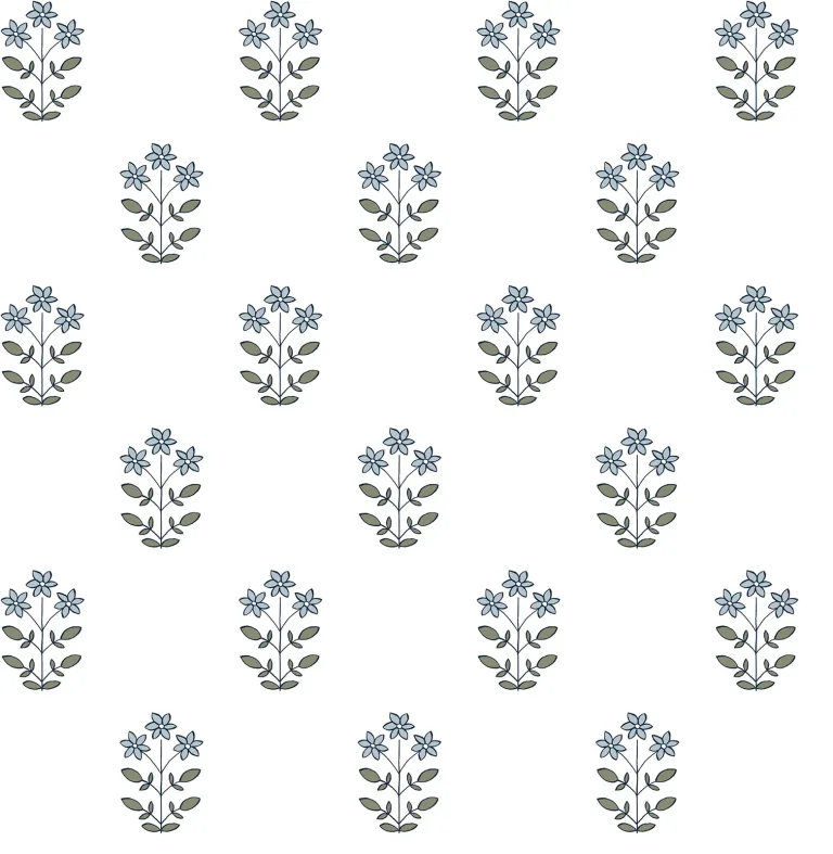 Kit Floral Wallpaper - Blue — Ảnh 5
