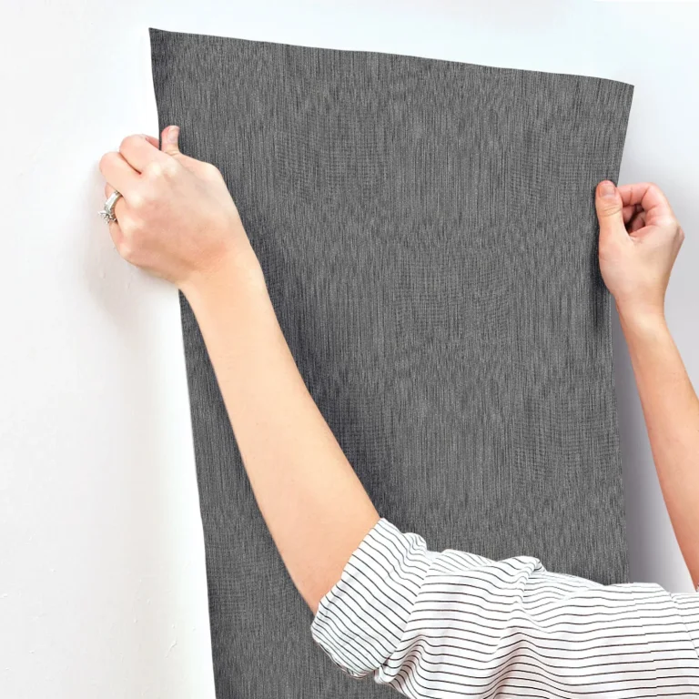 Linen Wallpaper - Charcoal — Image 2