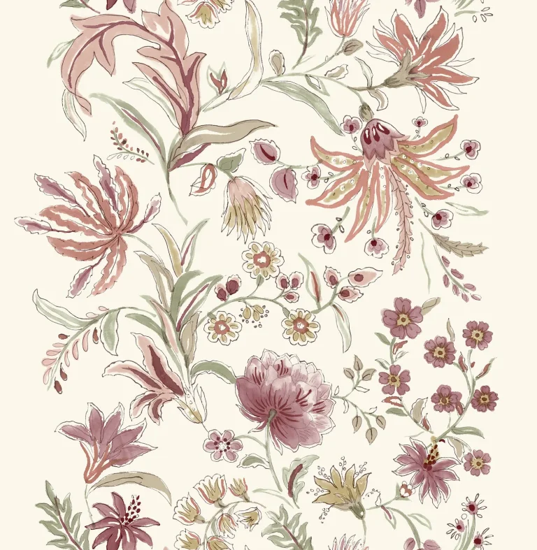 Teonna Floral Stripe Wallpaper - Raspberry — Ảnh 6