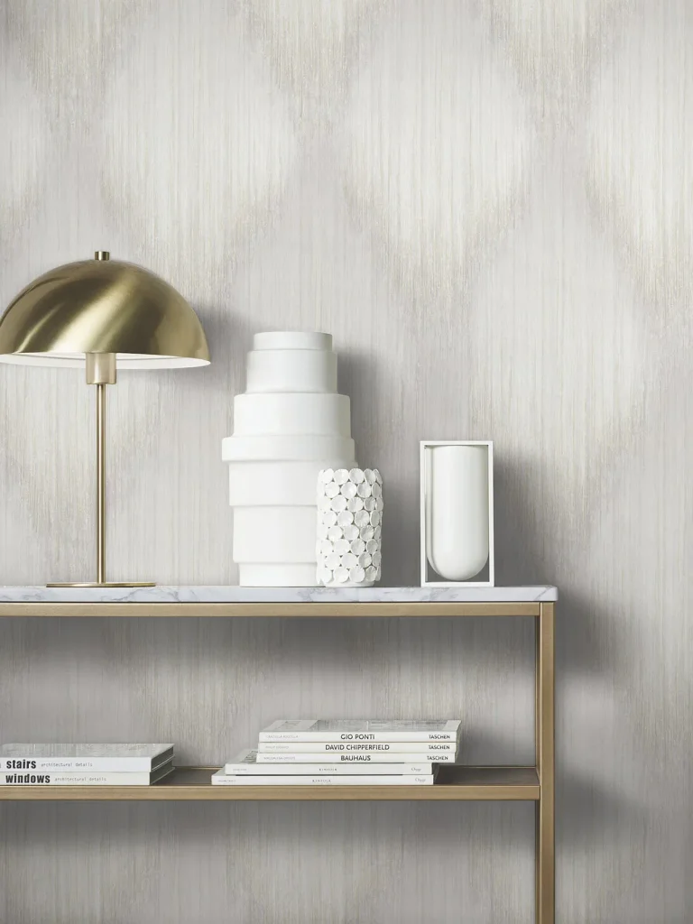Starfall Metallic Ikat Wallpaper - Dove — Image 3
