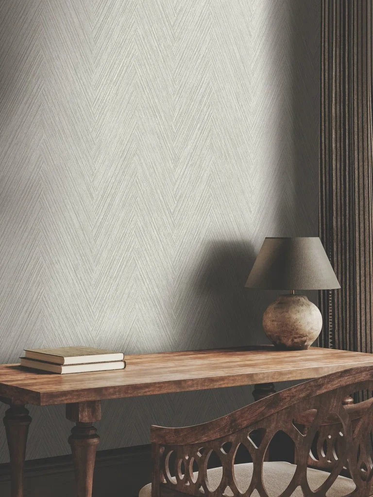 Thatched Chevron Wallpaper - Dove — Ảnh 4