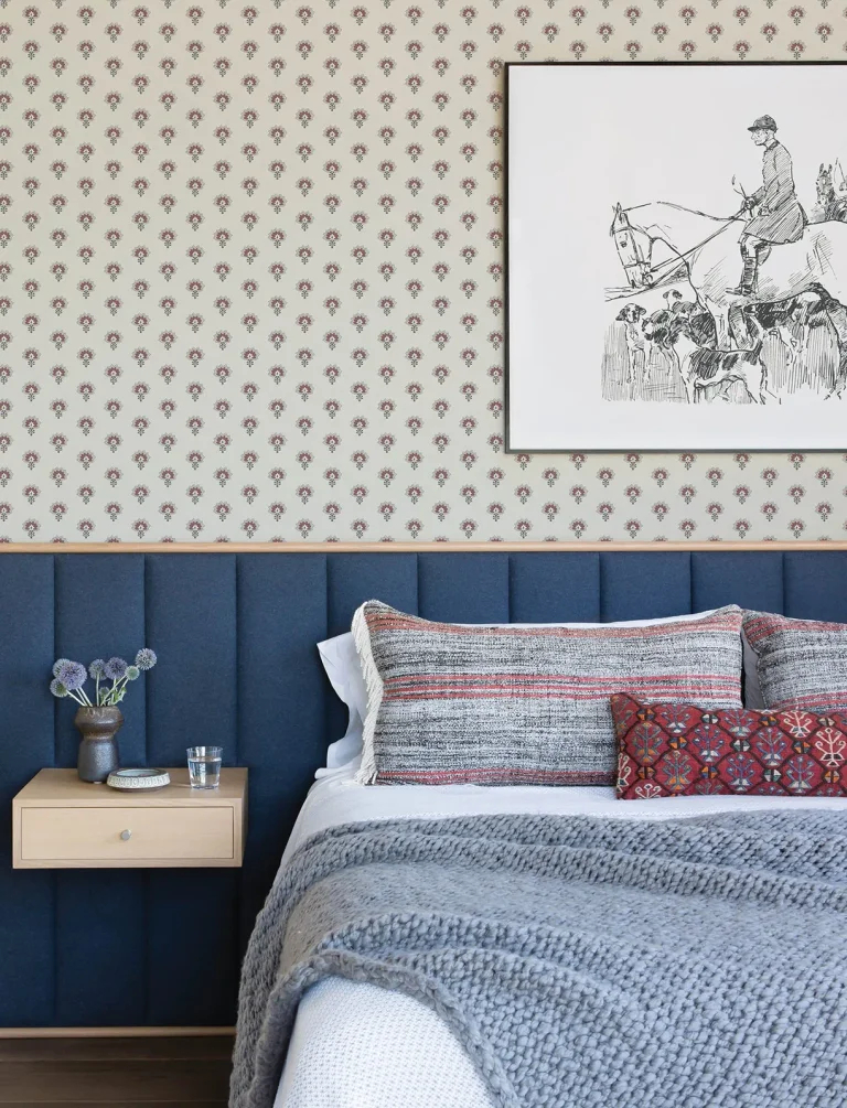 Chesapeake Hilda Floral Medallion Wallpaper - Burgundy — Ảnh 3