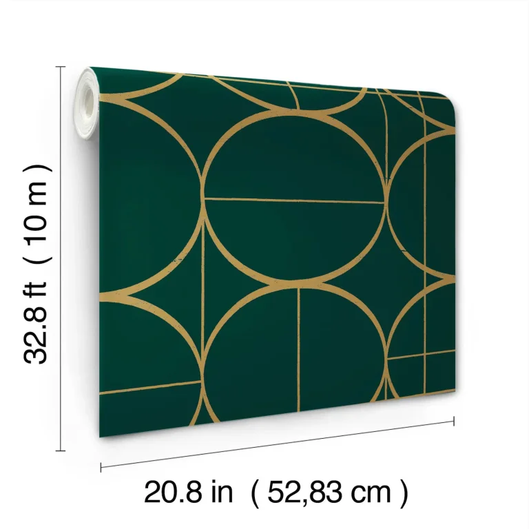 Sun Circles Wallpaper - Emerald/Gold — Ảnh 2