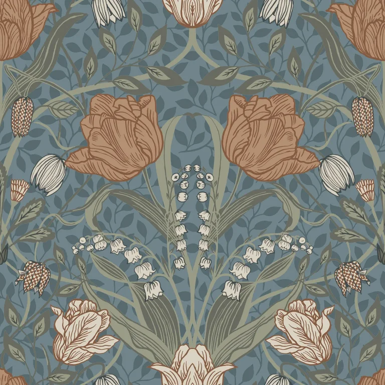 Fillippa Tulip Wallpaper - Blue — Ảnh 2