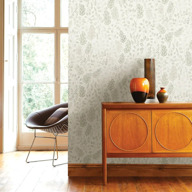 Isha Leaf Wallpaper - Beige