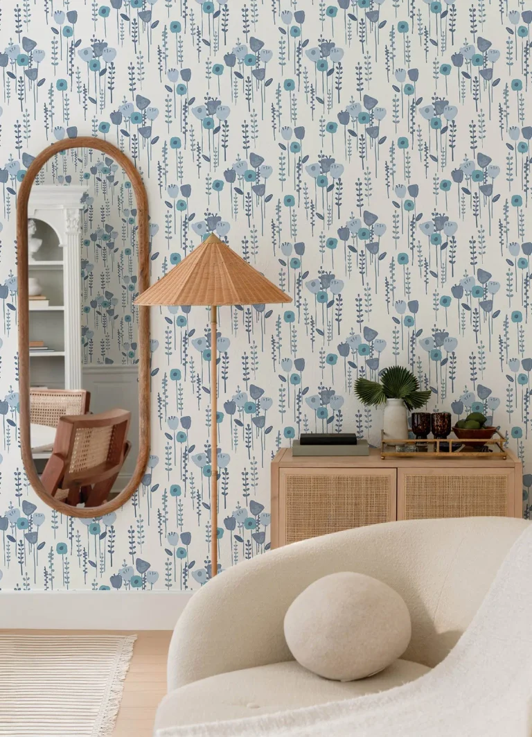Mabel Floral Field Wallpaper - Blue — Ảnh 3