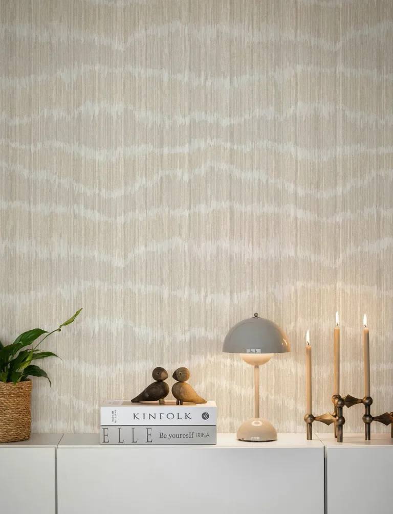 Wiggle Ikat Stripe Wallpaper - Natural — Image 6