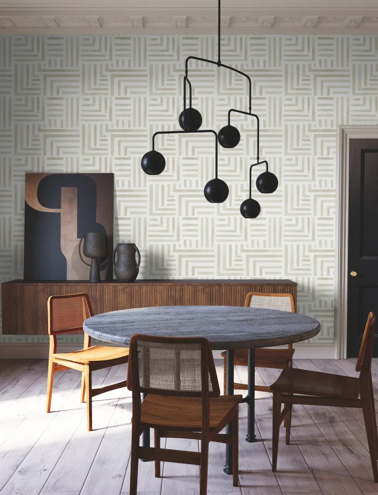 Painterly Labyrinth Wallpaper - Light Neutral — Ảnh 4