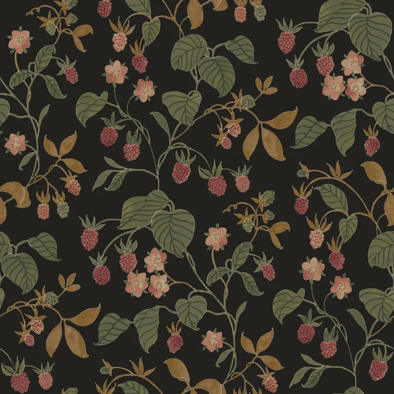 Chesapeake Mercy Berry Vines Wallpaper - Black — Ảnh 5