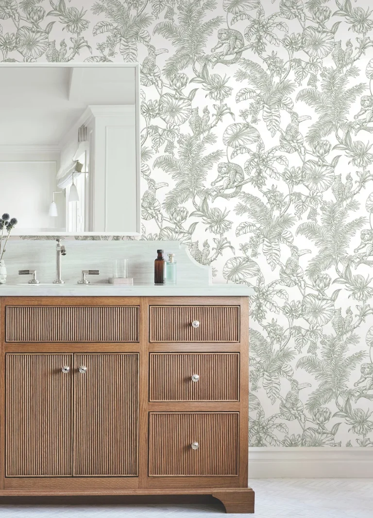 Tropical Sketch Toile Wallpaper - Forest — Ảnh 5