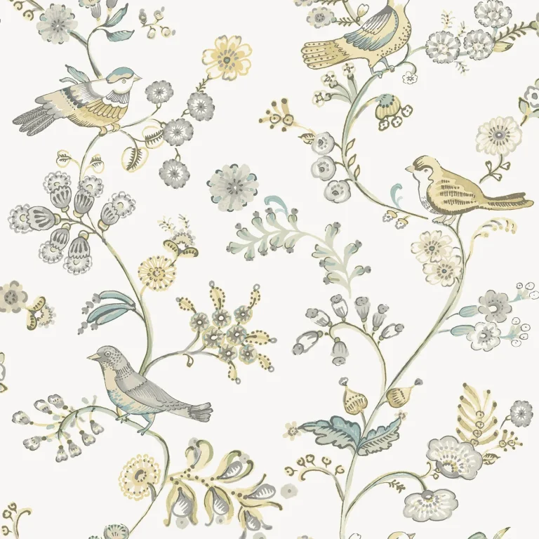 Chesapeake Jinjur Bird Trail Wallpaper - Yellow