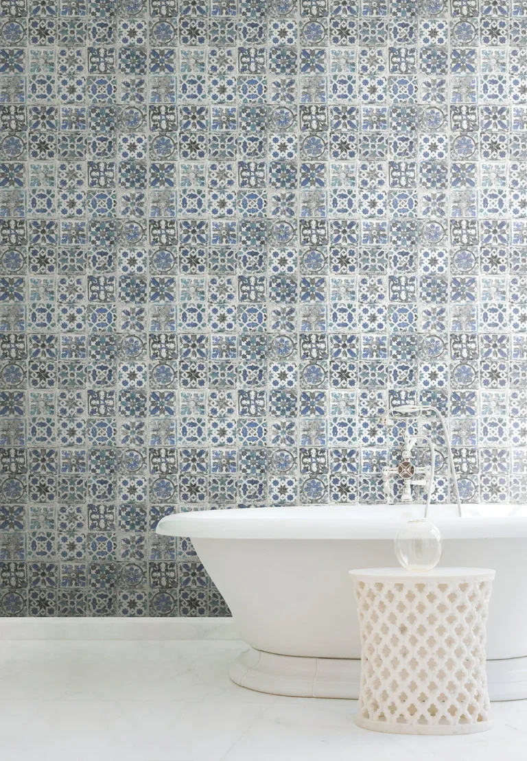 Encaustic Tile Peel and Stick Wallpaper - Lapis — Ảnh 8