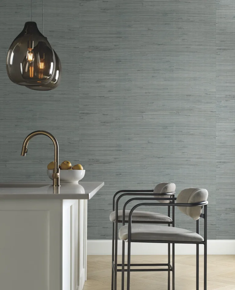 Candice Olson Jute Wallpaper - Silver/Aqua — Ảnh 3
