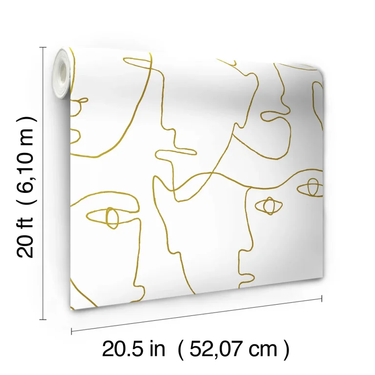 Pablo Portraits Peel and Stick Wallpaper - Gold — Ảnh 4
