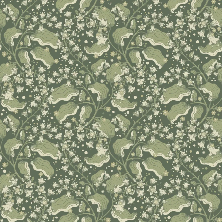 Syren Dainty Floral Wallpaper - Evergreen — Image 4