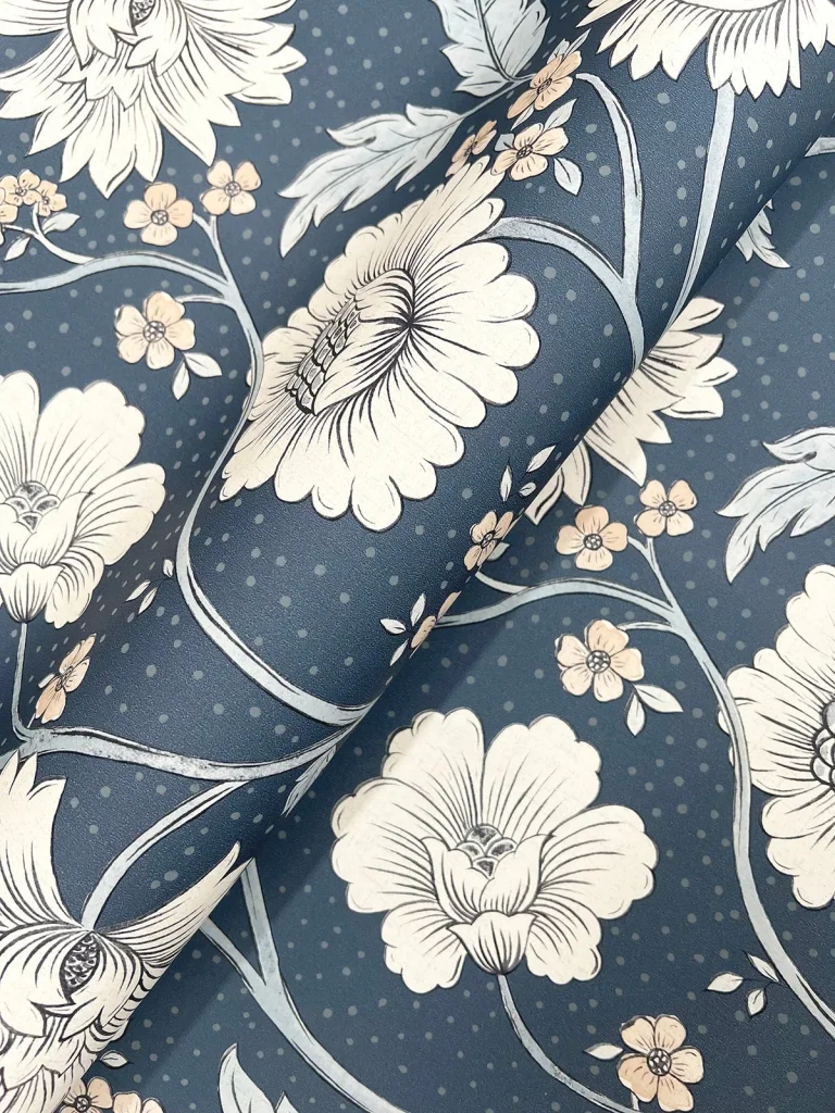 Chesapeake Hazel Floral Trail Wallpaper - Navy — Ảnh 2